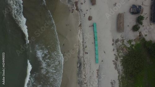 Palomino serenity: aerial drone expedition of Colombia's coastal Getaway (ID: 634490513)