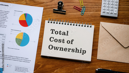 Quadro su tela There is notebook with the word Total Cost of Ownership