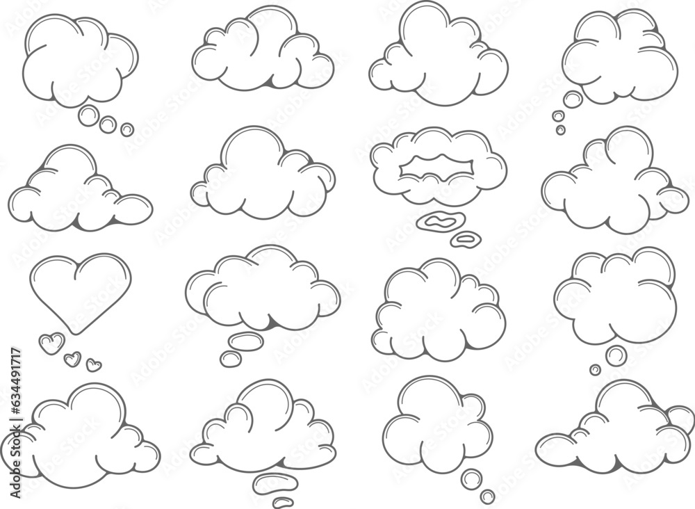 Doodle speech bubble set Doodle speech bubble set
