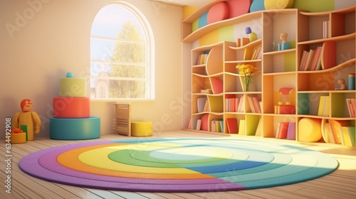 Playful Decoration Kindergarten Playroom Or Preschool 