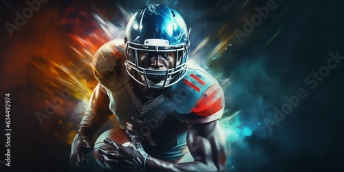 Portrait of an American Football Player. Generative ai