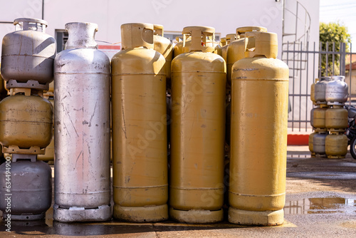 pile of kitchen gas cylinders