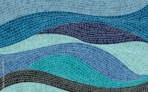 Waves background, vector illustration graphic mosaic