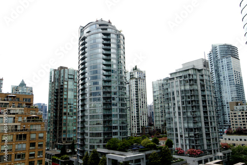 Modern skyscrapers - glass architecture in Vancouver downtown, British Columbia, Canada