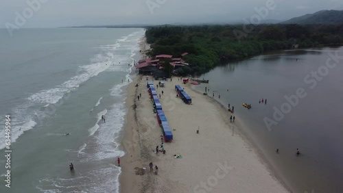Palomino Serenity: Aerial Drone Expedition of Colombia's Coastal Getaway (ID: 634495964)