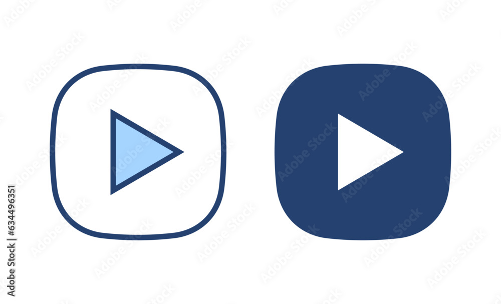 Play icon vector. Play button sign and symbol Play icon vector. Play button sign and symbol