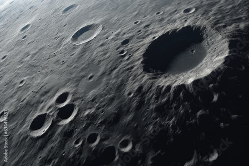 Marvel at the beauty of the moon and Earth, with the moon's craters depicted in the deep black expanse of space. Generative Ai, Ai.