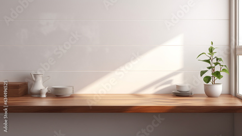 Wood Countertop Kitchen White Cabinet Counter Dark © Asad
