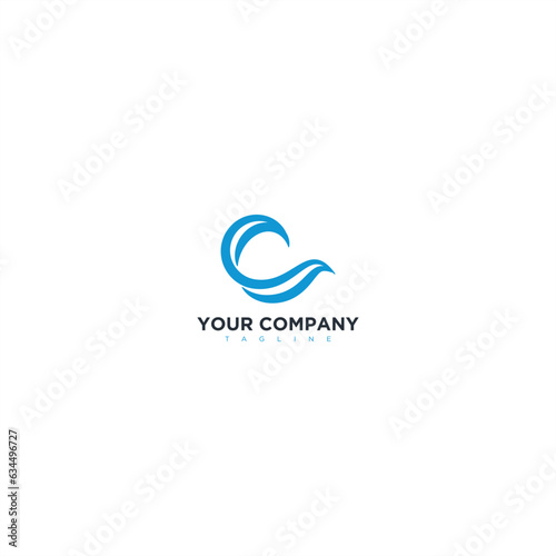 Wave abstract letter C logo