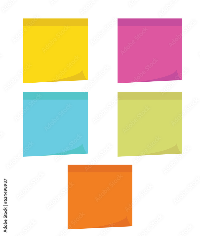 Colorful Office School Post-It Notes Transparent