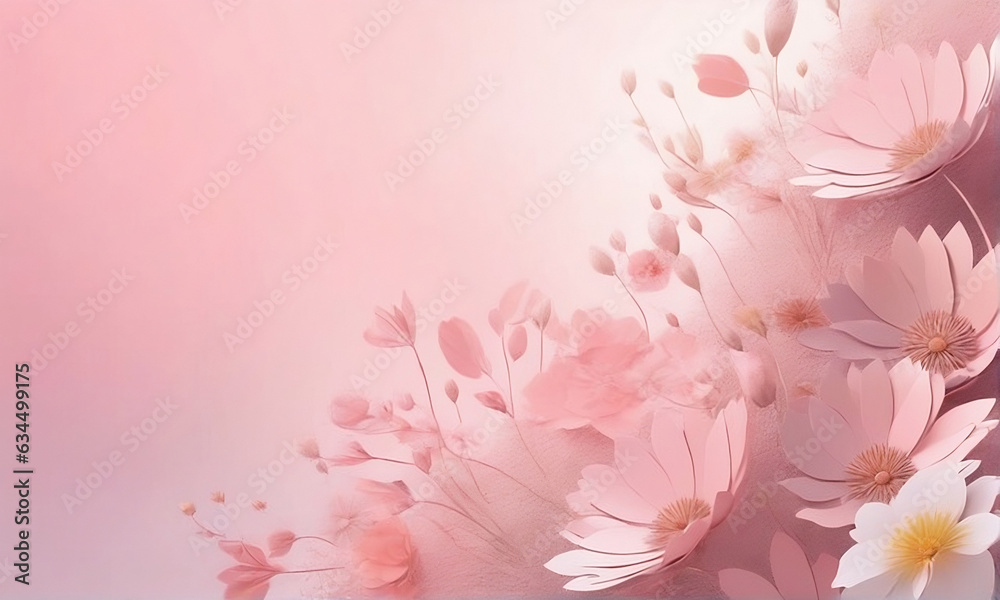 Pink background with flowers Pink background with flowers