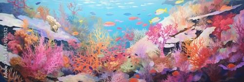 painting of corals under the water, generative AI © VALUEINVESTOR