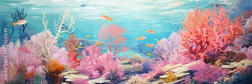 painting of corals under the water, generative AI © VALUEINVESTOR