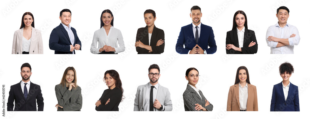 © New Africa - Collage with photos of different businesspeople on white background © New Africa - Collage with photos of different businesspeople on white background