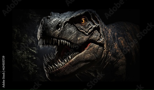The head of dinosaur in the dark background © Luci
