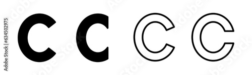 Copyright icon set illustration. copyright sign and symbol