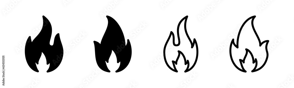 Fire icon set illustration. fire sign and symbol Fire icon set illustration. fire sign and symbol