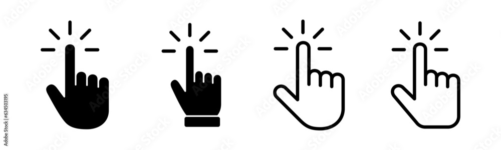 Hand cursor icon set illustration. cursor sign and symbol. hand cursor icon clik Hand cursor icon set illustration. cursor sign and symbol. hand cursor icon clik