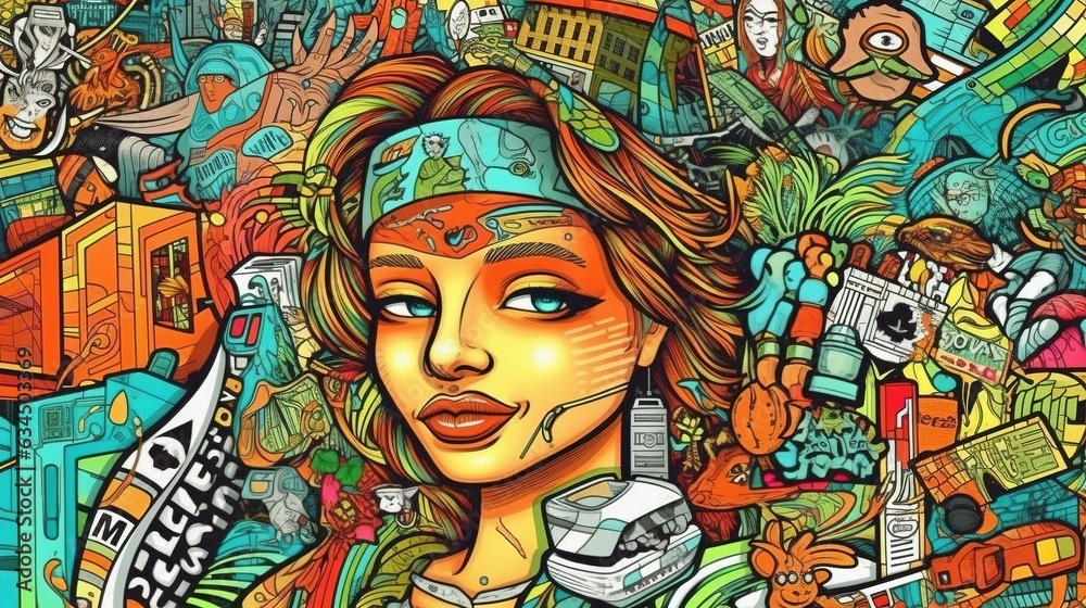 Abstract image of a girl . Fantasy concept , Illustration painting. Abstract image of a girl . Fantasy concept , Illustration painting.