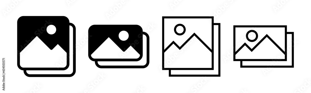 Picture icon set illustration. photo gallery sign and symbol. image icon