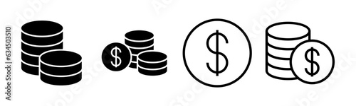 Money icon set illustration. Money sign and symbol
