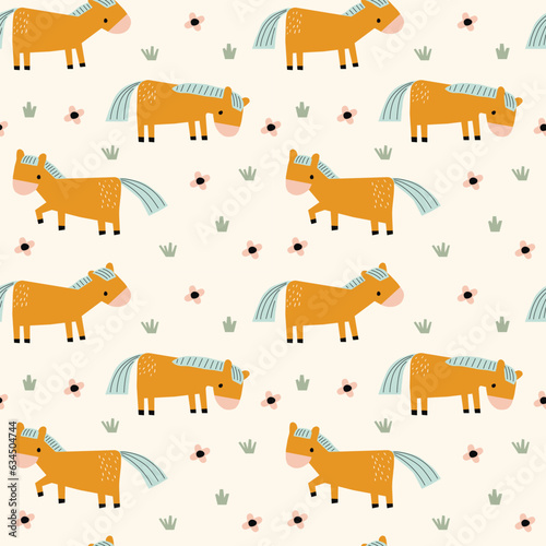 Vector Patterns with Horses. Great for wallpaper, backgrounds, packaging, fabric, scrapbook