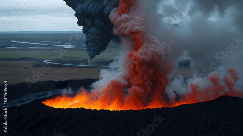 火山の噴火｜volcanic eruption. Generative AI 