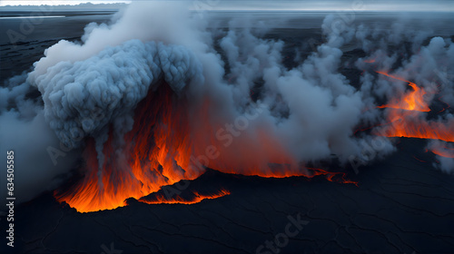 火山の噴火｜volcanic eruption. Generative AI 