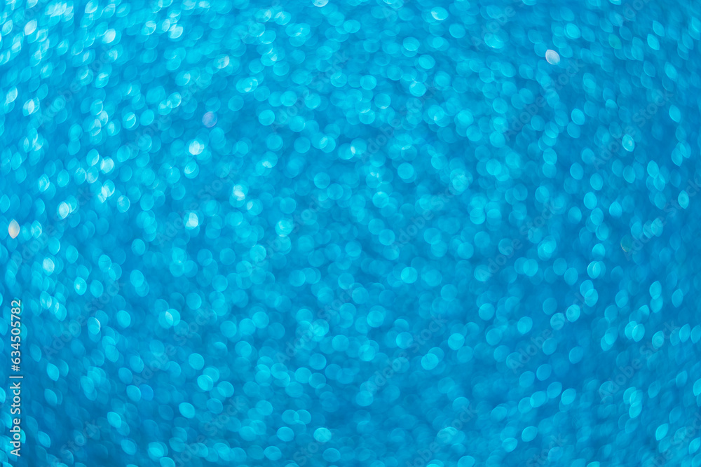 Abstract blurred background. Defocused portrait lens back. Backdrop bokeh. Vivid blue.