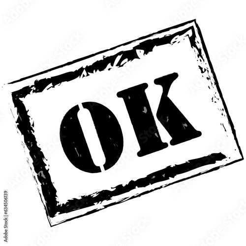 Grunge OK word rubber stamp. OK sign sticker set. Vector illustration. EPS 10.