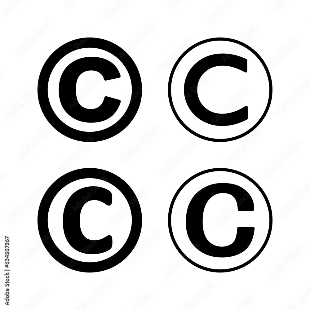 Copyright icon vector. copyright symbol