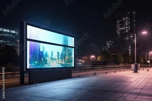 futuristic city,billboard mockup,outdoor advertising