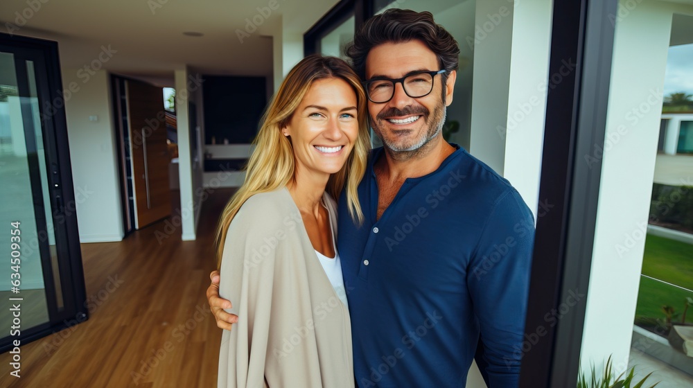 Happy couple starting a life together, generative ai Happy couple starting a life together, generative ai