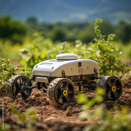 agricultural robot working ...