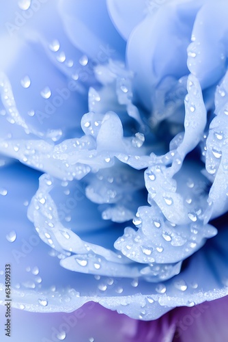 Blue Chrysanthemum Macro Photography, Generative AI