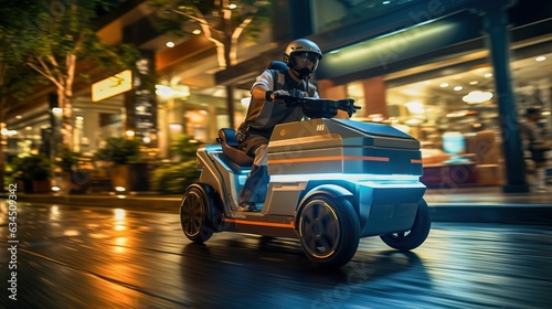 delivery robot on the stree...