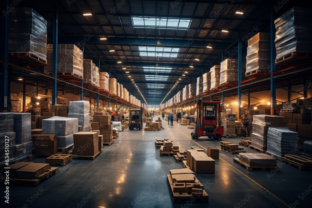 Logistics Warehouse in Operation, Generative AI Logistics Warehouse in Operation, Generative AI