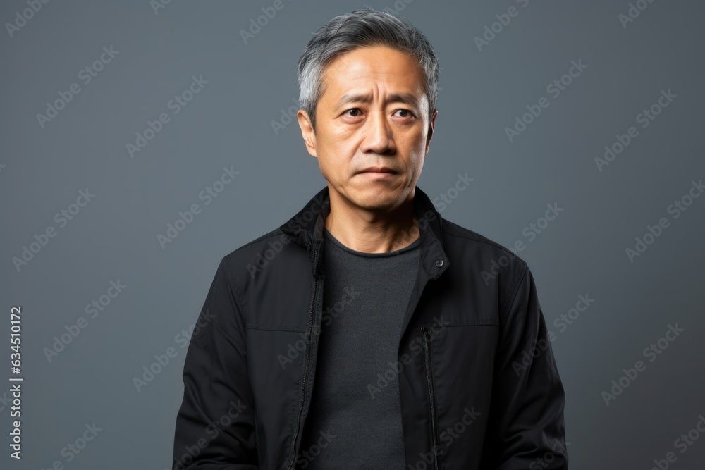 Face Expression Portrait of a Fictional Man in Casual Clothes Isolated on a Colored Background. Generative AI. Face Expression Portrait of a Fictional Man in Casual Clothes Isolated on a Colored Background. Generative AI.