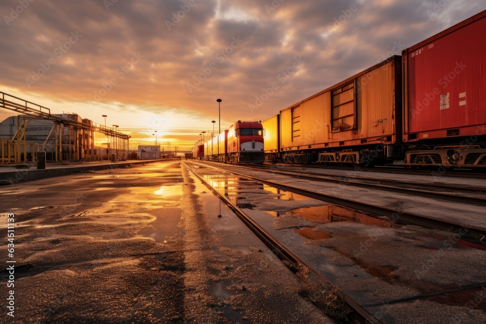 Fototapeta premium Freight Truck Depot, Generative AI 02.jpeg, Freight Truck Depot