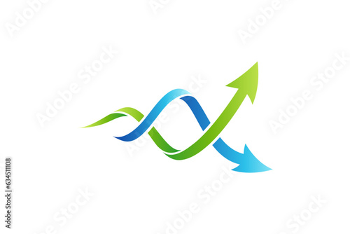 Spiral arrow logo design in modern design