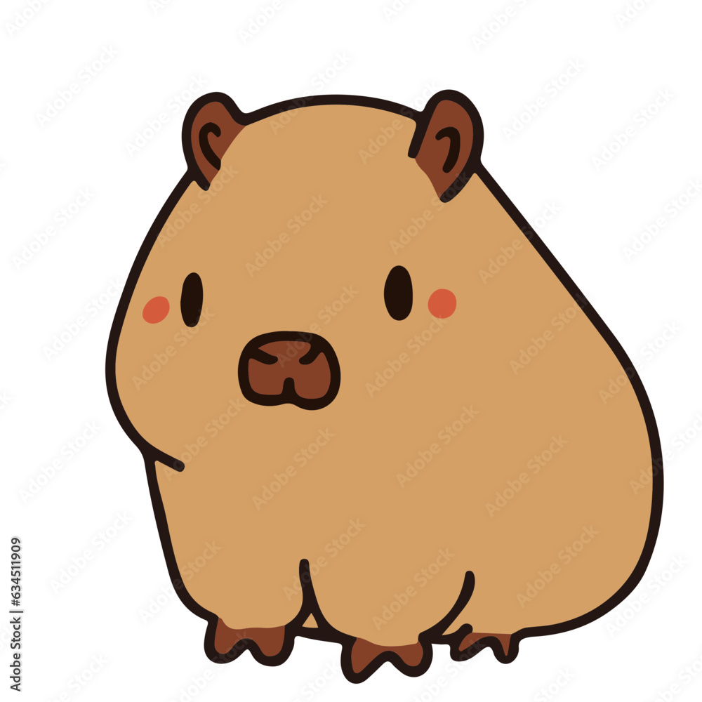 illustration of cute round capybara illustration of cute round capybara