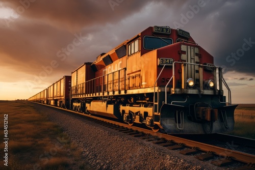 Freight Train Carrying Automobiles, Generative AI