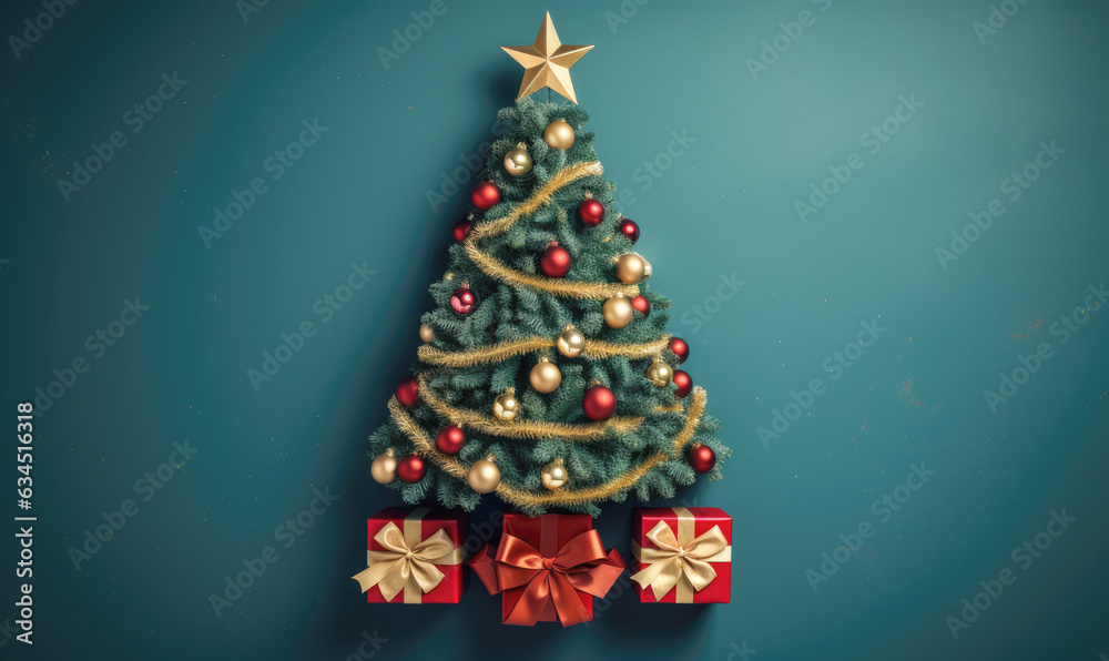 christmas tree decoration on a dark background christmas tree decoration on a dark background