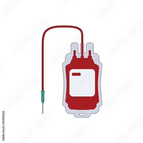 Blood donor bag icon in color fill style. Design element of International Day of Charity. Vector illustration logo template in trendy flat design style. Editable graphic resources for many purposes.