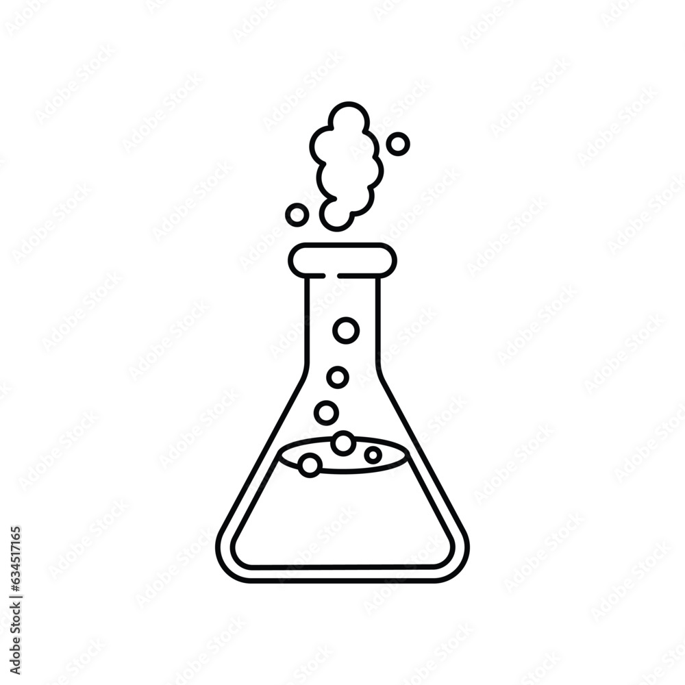 Lab flask with fluid icon design. isolated on white background. vector illustration Lab flask with fluid icon design. isolated on white background. vector illustration