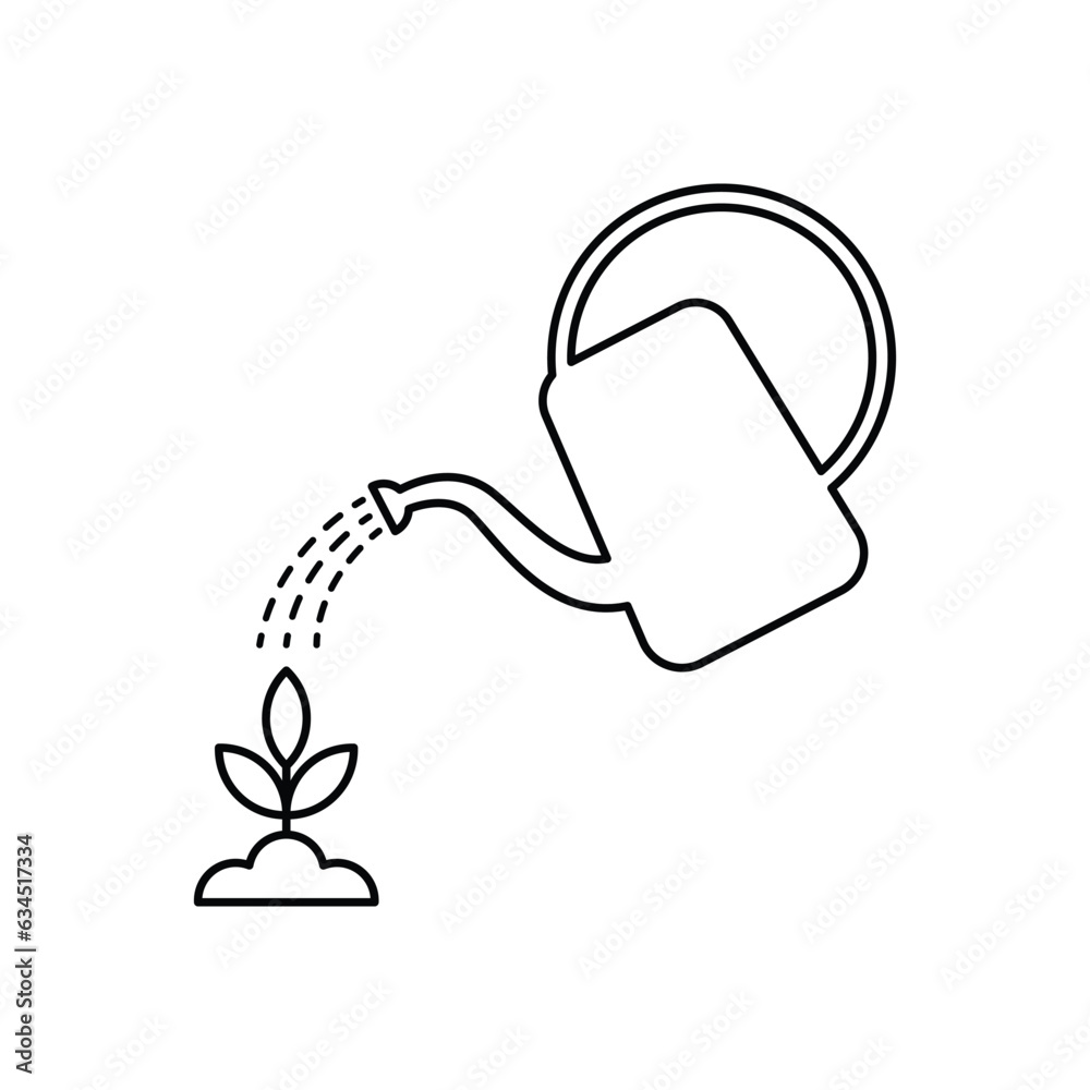 Watering pot icon design. isolated on white background. vector illustration Watering pot icon design. isolated on white background. vector illustration