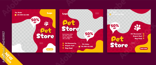 Pet shop promotion social media instagram post template