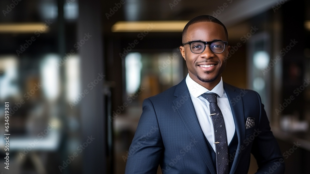 Fototapeta premium Confident African American Businesswoman in Expensive Work Attire