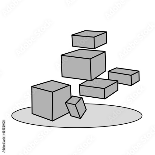 grupo de cubos sobre una plataforma