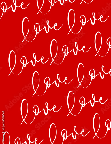 Pattern red background vector love. Wallpaper, paper design with text. Illustration for prints, wall art, cover, wrapping and textile, Valentine Card